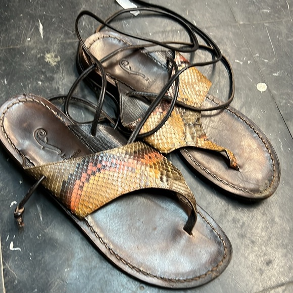 Fortuna Valentino Snakeskin Sandals 39.5 - Picture 1 of 15